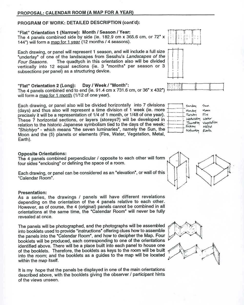 Proposal for Calendar Room, pg 2